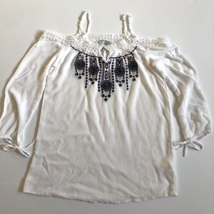 White embroidered swimsuit cover up